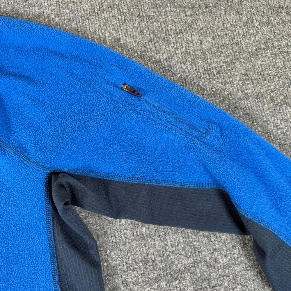 The North Face Mens Blue Quarter Zip Fleece Pullover Thumbholes Small HN #3749